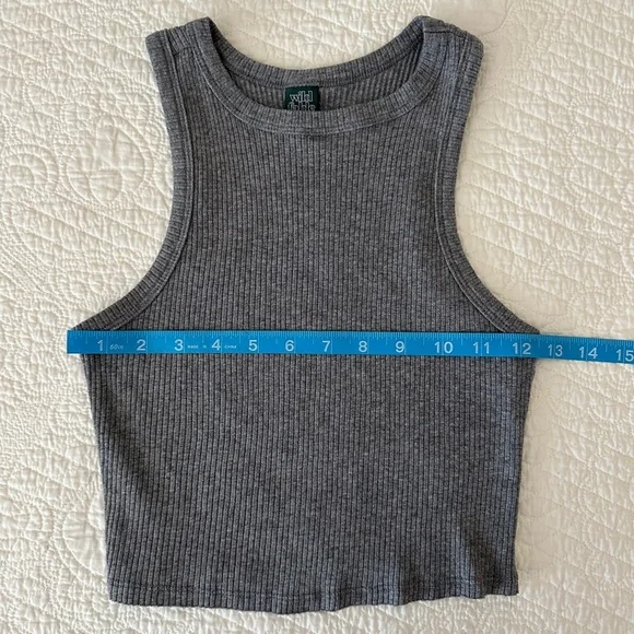 Wild Fable High Neck Cropped Racerback Gray Tank Top Women’s XS - Picture 6 of 7